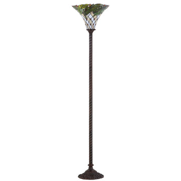 Botanical Tiffany Style 71" Torchiere LED Floor Lamp - JONATHAN Y